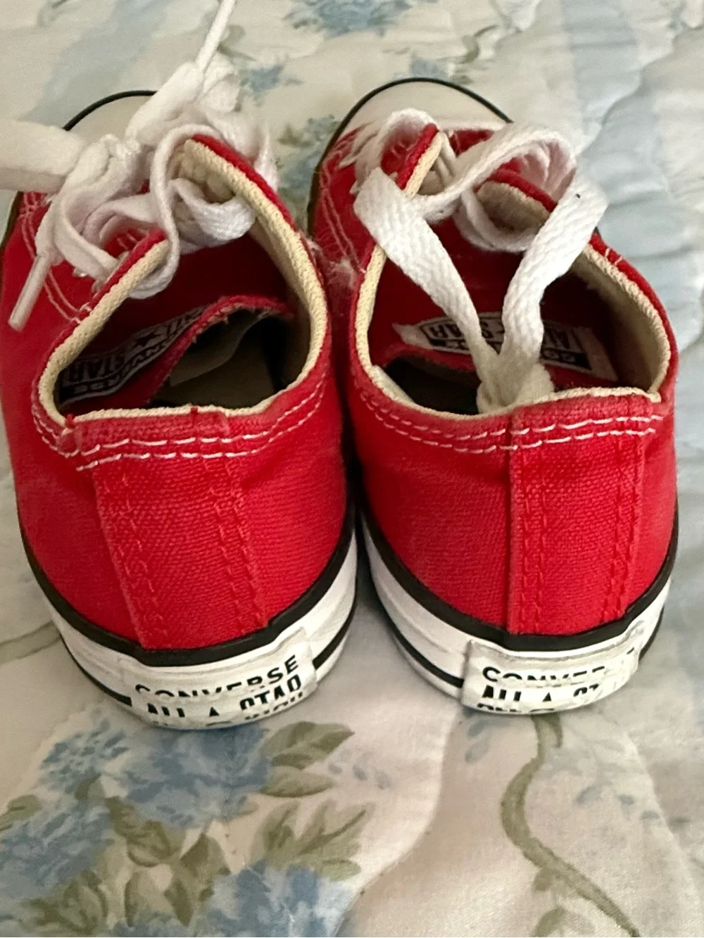 Converse Kids Red Low Top Sneakers with White Accents